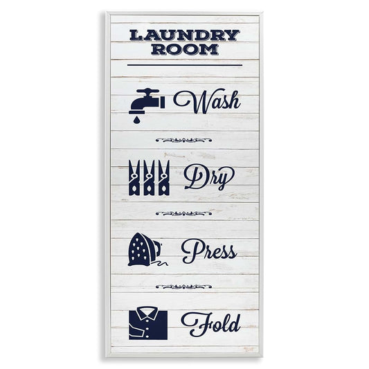 Stupell Industries Laundry Room Rustic Sign With Icons