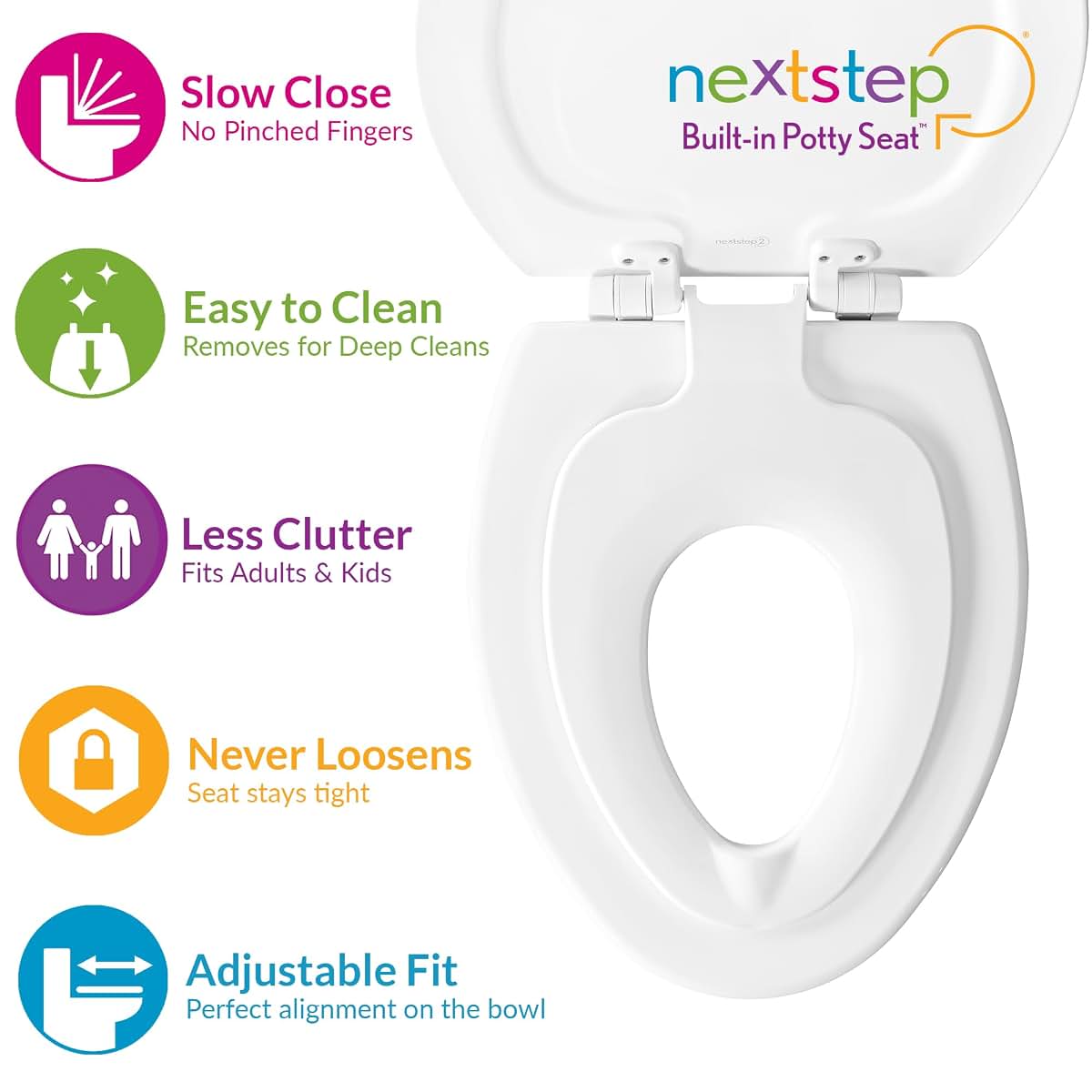 Mayfair NextStep Toilet Seat with Built-In Potty Training Feature