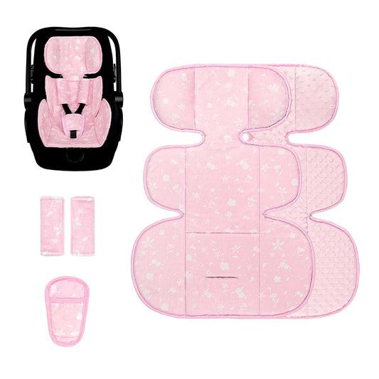 Infant Car Seat Insert, 3 in 1 Ultra-Thick Newborn Carseat Insert with Strap Covers for Girls, Man Fai Sky Universal