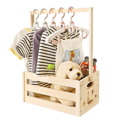 Wooden Baby Shower Crate Closet Bigger Size Storage Basket With Handle