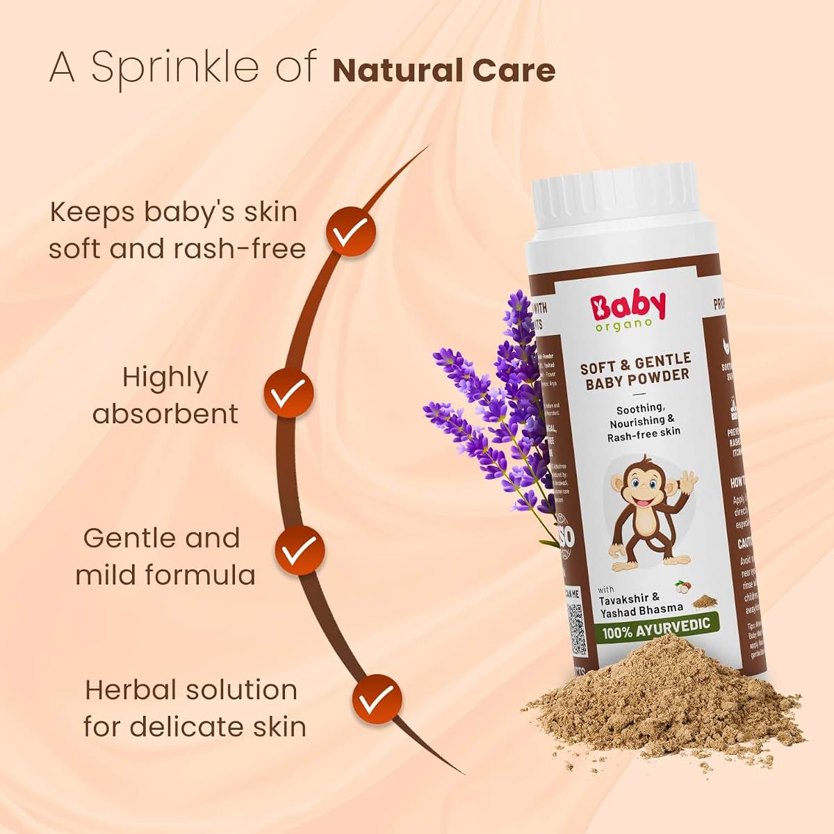 Baby Organo Talcum Powder for Gentle Skin Care