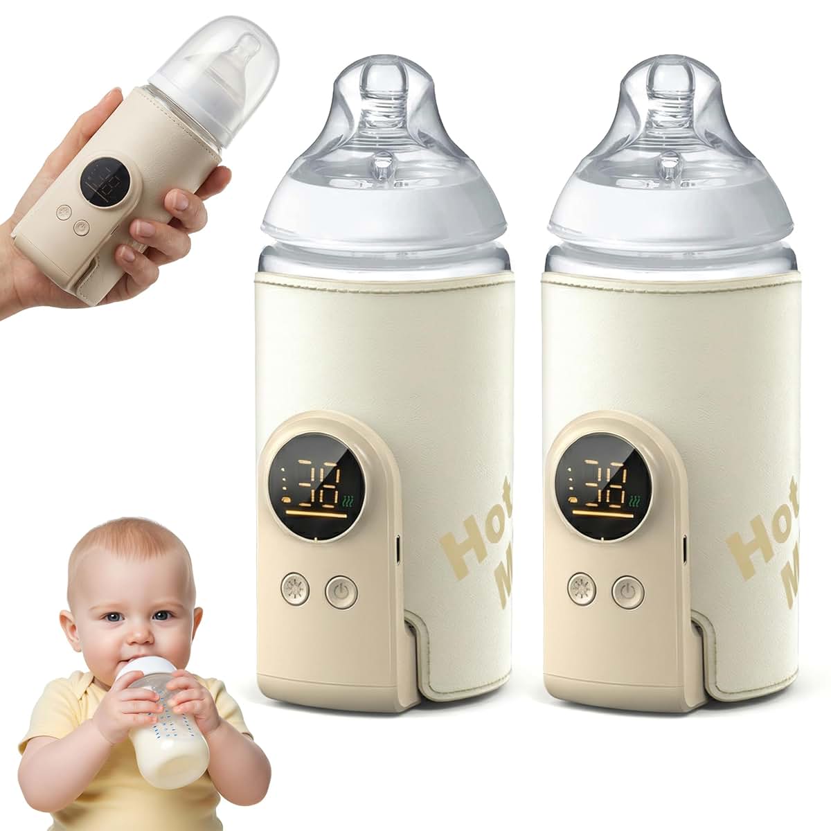 LittleTora Portable Bottle Warmer for Travel | 6-Setting Electric Heater