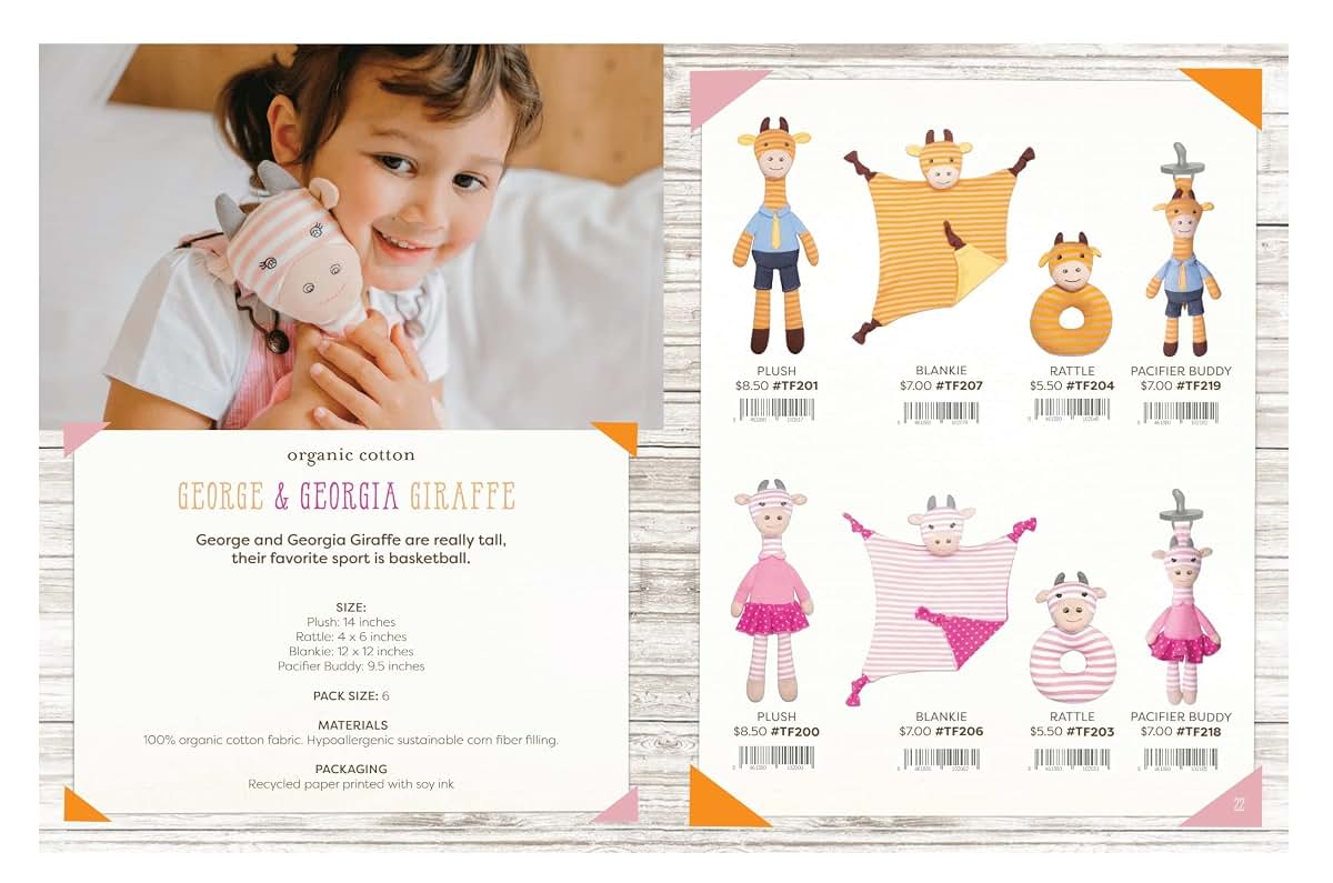 Farm Buddies George Giraffe Organic Cotton Blankie