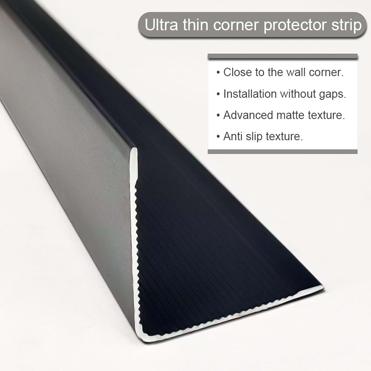 Kajivue Black Aluminum Corner Guards - 1 x 1 x 48 Inch 10 Pack (photo 4)