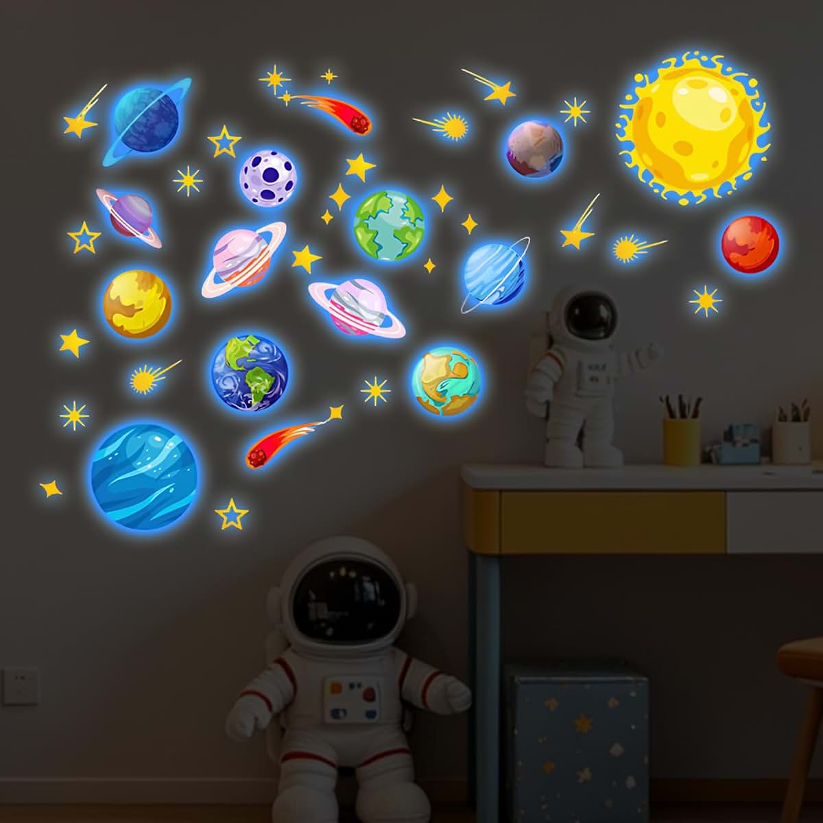 Pomodee Glow In The Dark Solar System Wall Stickers