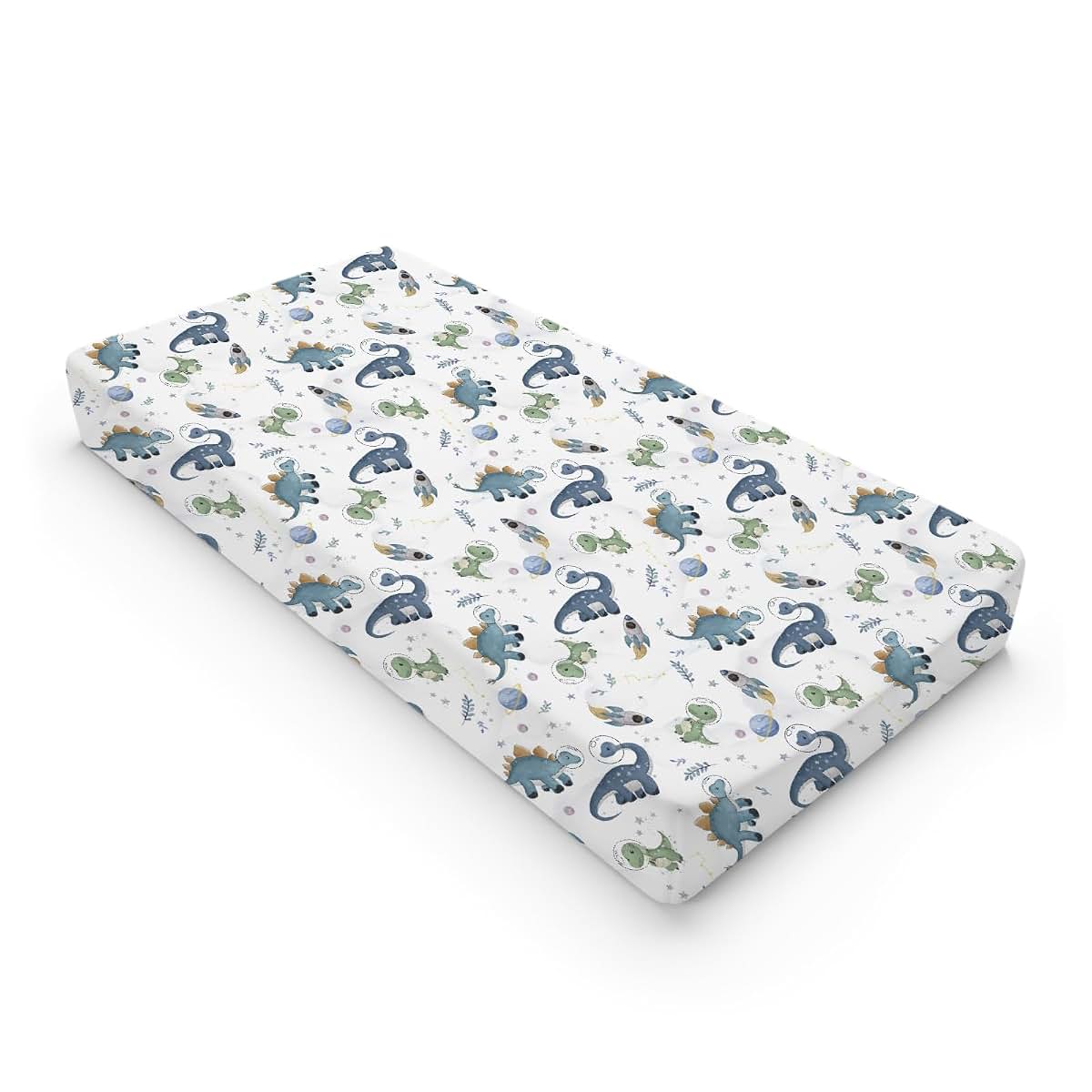 Dinosaur Space Pattern Changing Pad Cover for Nursery Decor
