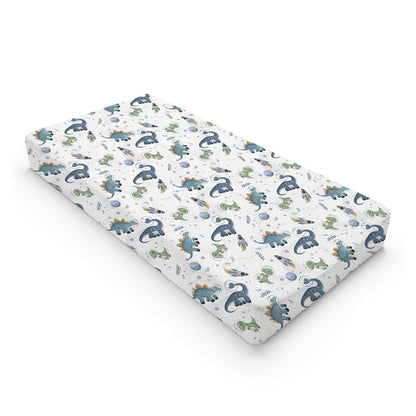 Dinosaur Space Pattern Changing Pad Cover for Nursery Decor