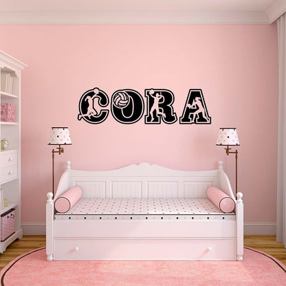 Vinyl Designs Volleyball Custom Name Wall Decal For Kids Rooms (photo 3)