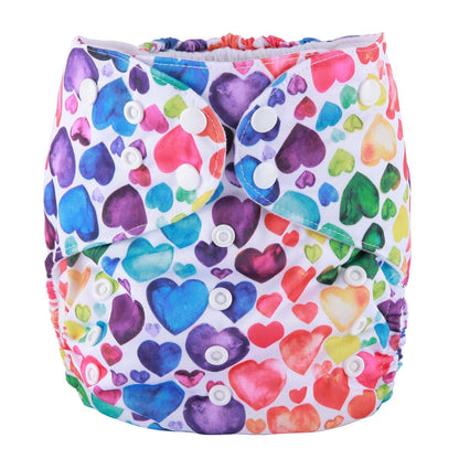 BabyOneStop Junior Big Cloth Pocket Diaper, Reusable Washable Nappy In Hearts