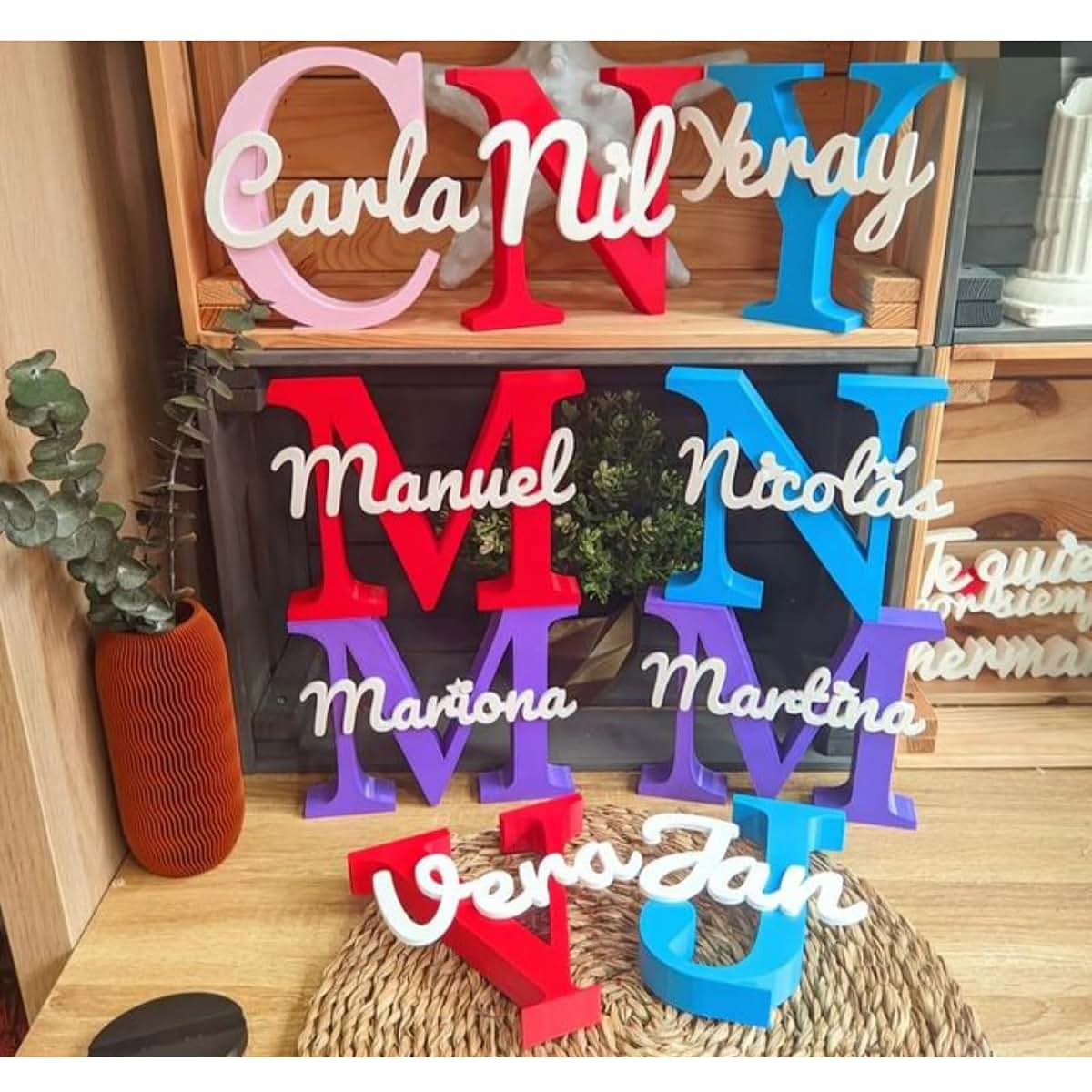 Gufacai Personalized Wooden Name Sign for Nursery Wall Decor,Custom Initials 3D Letter Family Name Sign,Baby Room Door