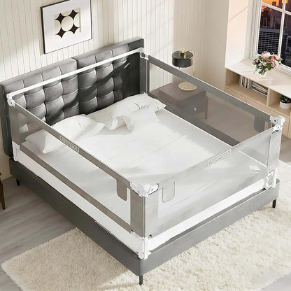 AquaVogue 3-Pack King Size Bed Rails For Toddlers - Height Adjustable