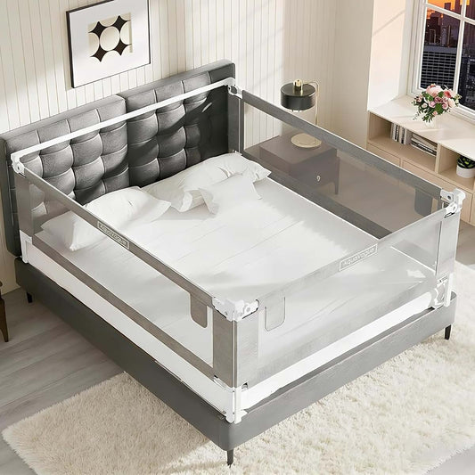 AquaVogue 3-Pack King Size Bed Rails For Toddlers - Height Adjustable