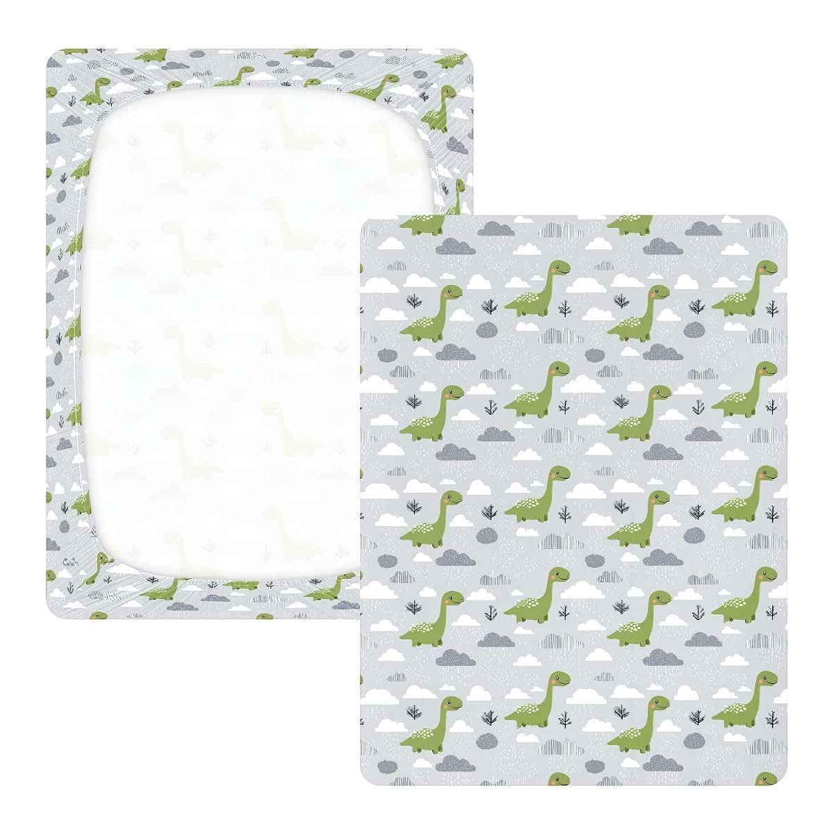 decor gift Dinasaur Brontosaurus Gray Green Baby Crib Sheets for Boys Girls Cotton Baby Playard Sheet Soft Breathable (photo 3)