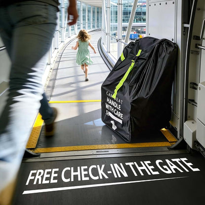 Guiseapue Car Seat Travel Bag for Airplane, Black Polyester Backpack