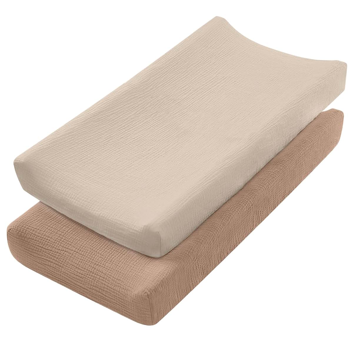 JOKOTI Set of 2 Cotton Bassinet Sheets and Changing Table Sleeves