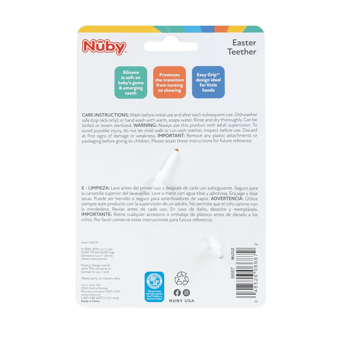 Nuby Easter Silicone Teether With Handles
