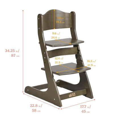 ECR4Kids Grows with Me Chair, Transitional Chair, Grey Wash (photo 2)