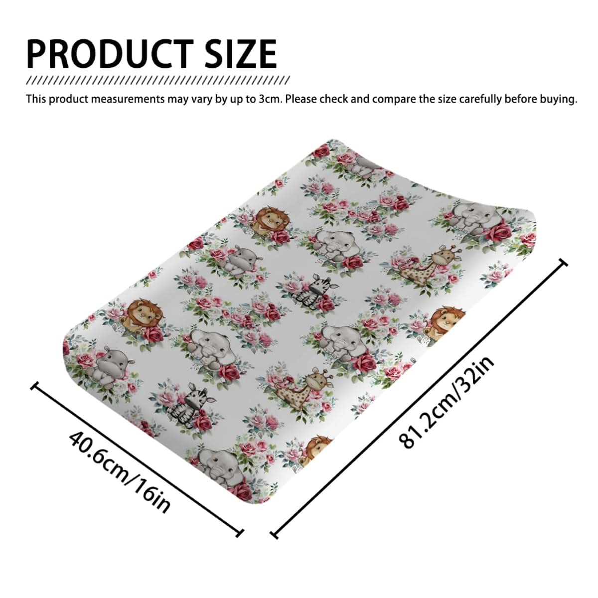 BabyOneStop Jungle Safari Boho Floral Changing Pad Cover 32x16 Soft Stretchy