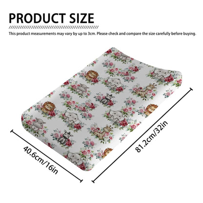 BabyOneStop Jungle Safari Boho Floral Changing Pad Cover 32x16 Soft Stretchy