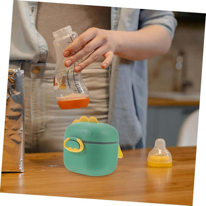FUNOMOCYA Portable Formula Dispenser for Travel, 400ml Airtight Milk Powder Holder, Dinosaur Design