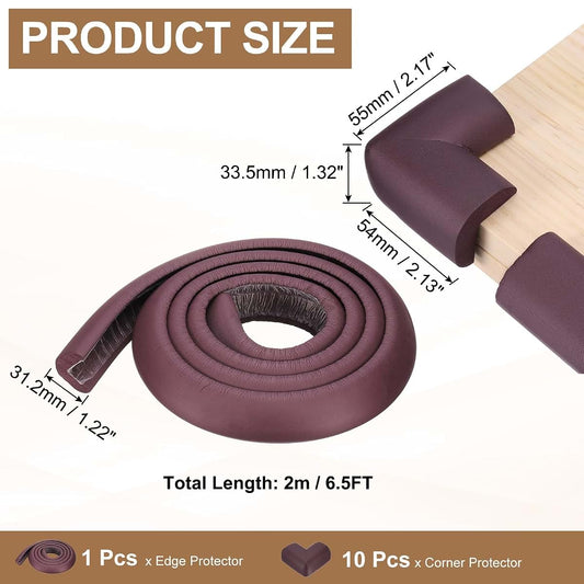 BabyOneStop Furniture Edge And Corner Protector Set, Brown