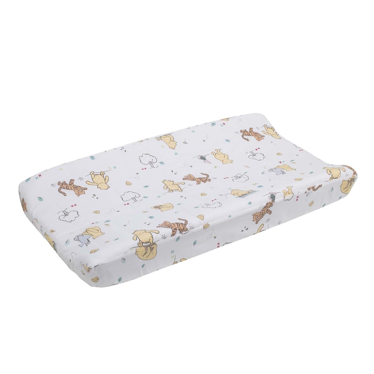 Disney Classic Pooh Quilted Changing Pad Cover - Ivory/Butter/Aqua/Orange