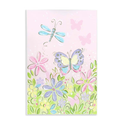 The Kids Room Wall Plaque Art - Pastel Butterfly & Dragonfly Print