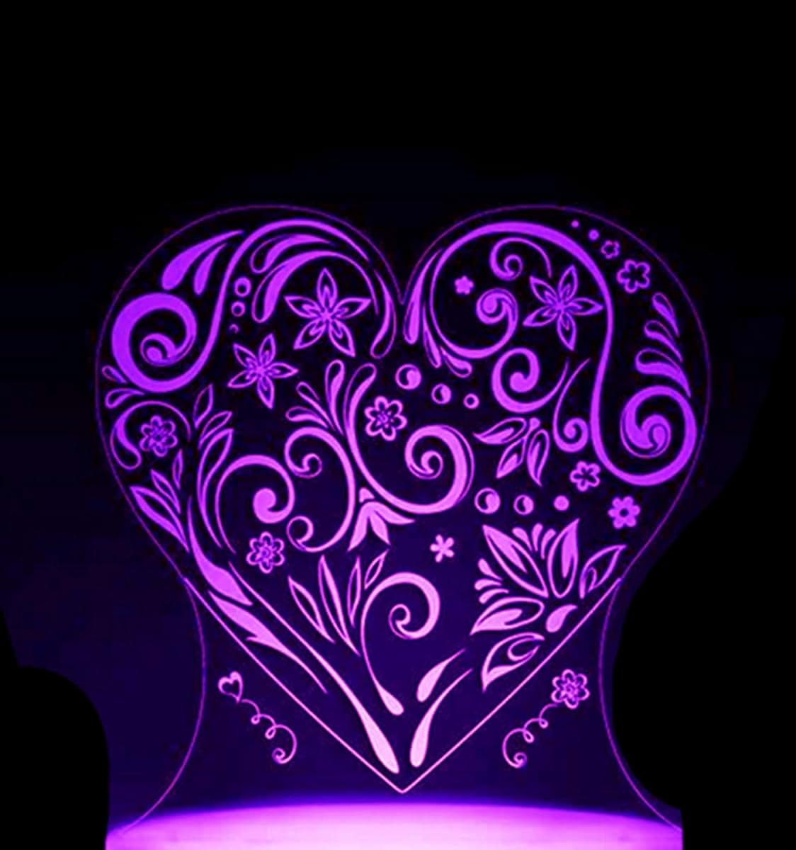 Jinnwell 3D Love Heart Night Light LED Table Lamp (photo 3)
