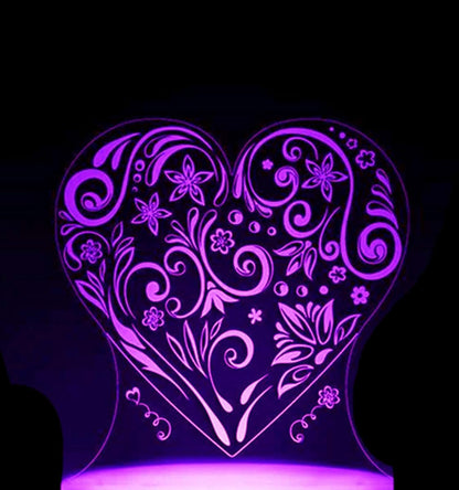 Jinnwell 3D Love Heart Night Light LED Table Lamp (photo 3)