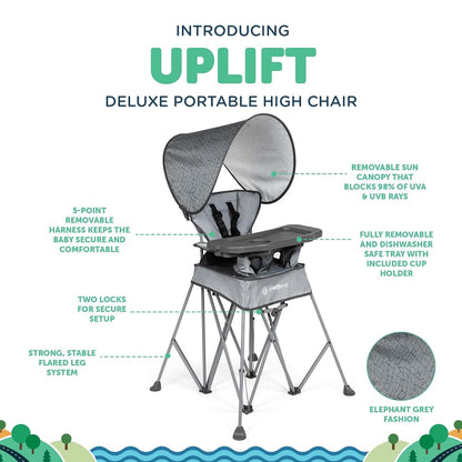 Uplift Deluxe Portable High Chair for Indoor and Outdoor Use