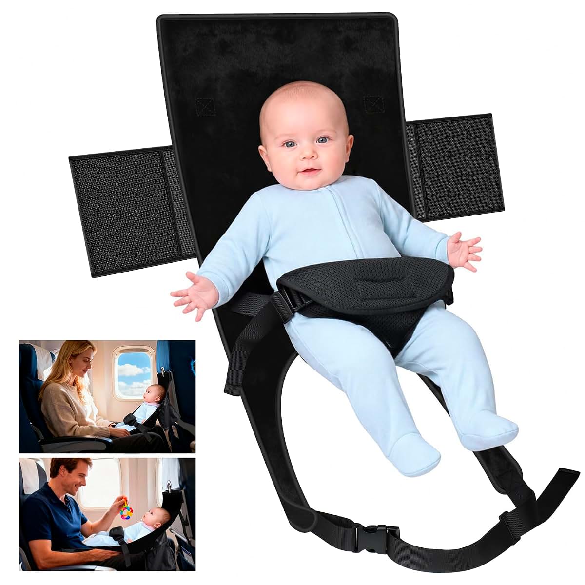 TRELC Portable Baby Travel Bed for Airplane, 1-6 Months, Foldable with Storage Bag