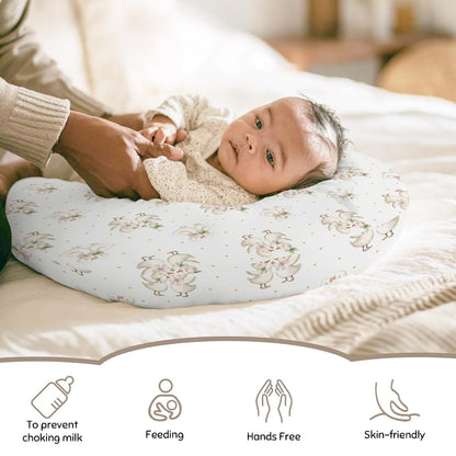 Wicbfdfv Cute Geese Duck Bows Pink Green Nursing Pillow Cover (photo 2)