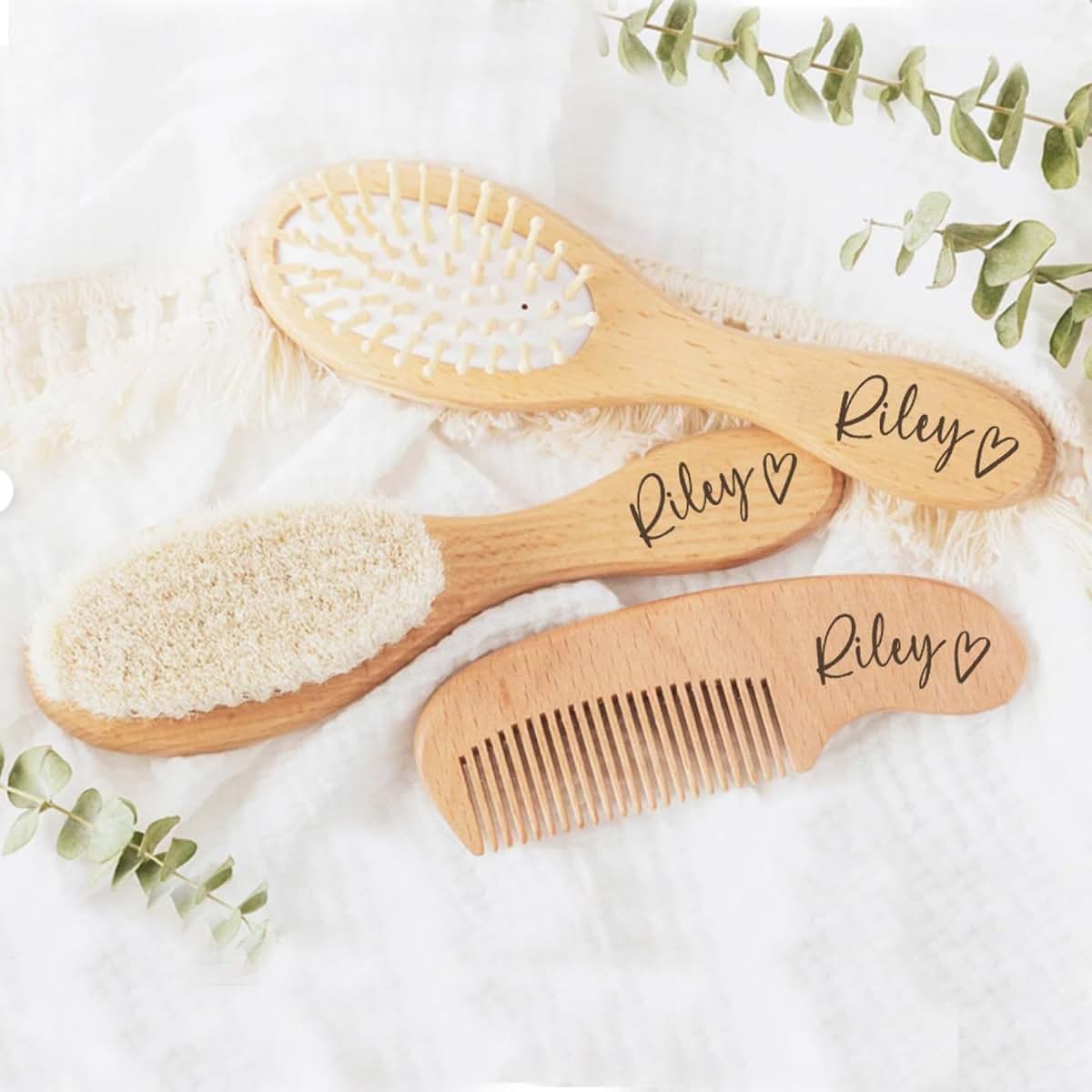 Zymech Personalized Baby Brush And Comb Set With Custom Name