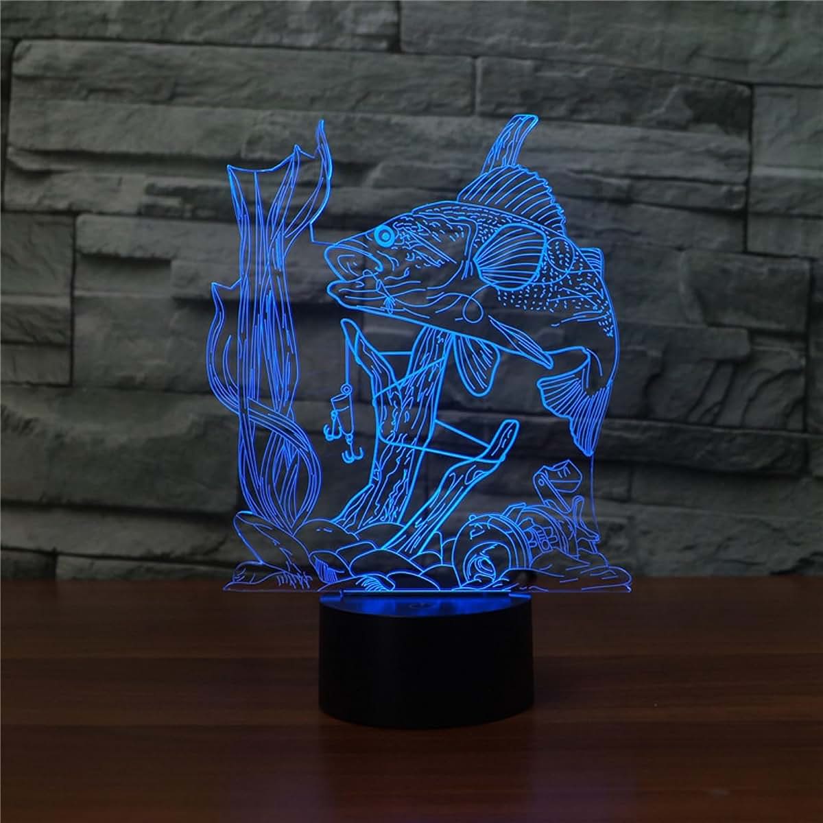 Fishing 3D Illusion Night Light for Kids Room Decoration