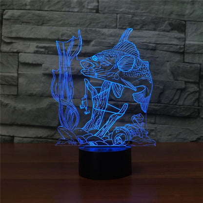 Fishing 3D Illusion Night Light for Kids Room Decoration