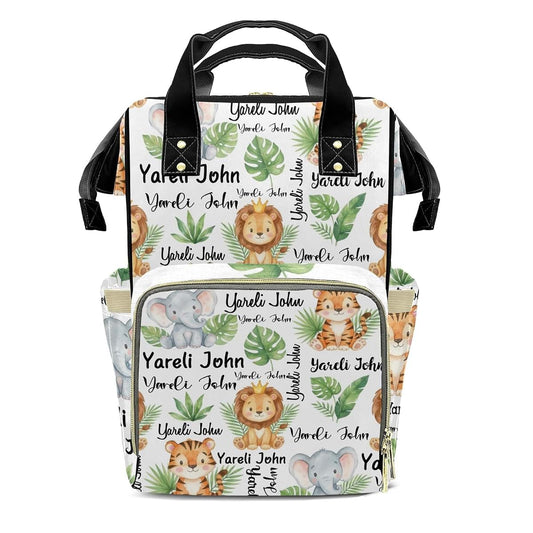 Joyestore Custom Safari Animasl Diaper Backpack Mom Dad Baby Bag for New Parent Gift