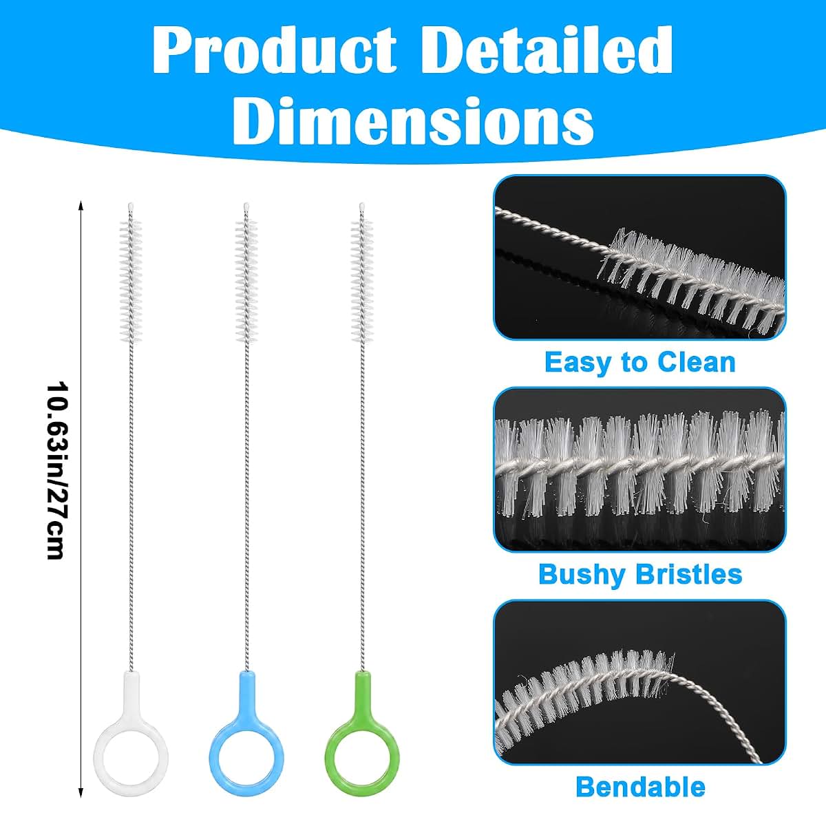 Fnanjwq Straw Cleaner Brush Set Of 6, Flexible Multi-Purpose Cleaning Tools (photo 2)