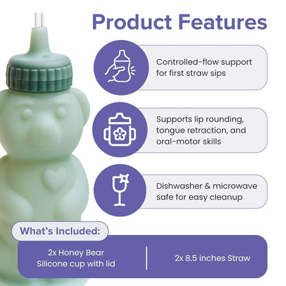TalkTools Honey Bear Silicone Straw Cup