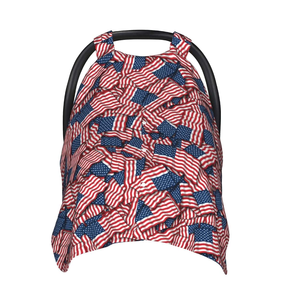 YonaJeik Patriotic American Flag USA Lover Baby Car Seat Canopy Cover Multi Use Shower Gift, Nursing Cover for Mom (photo 2)