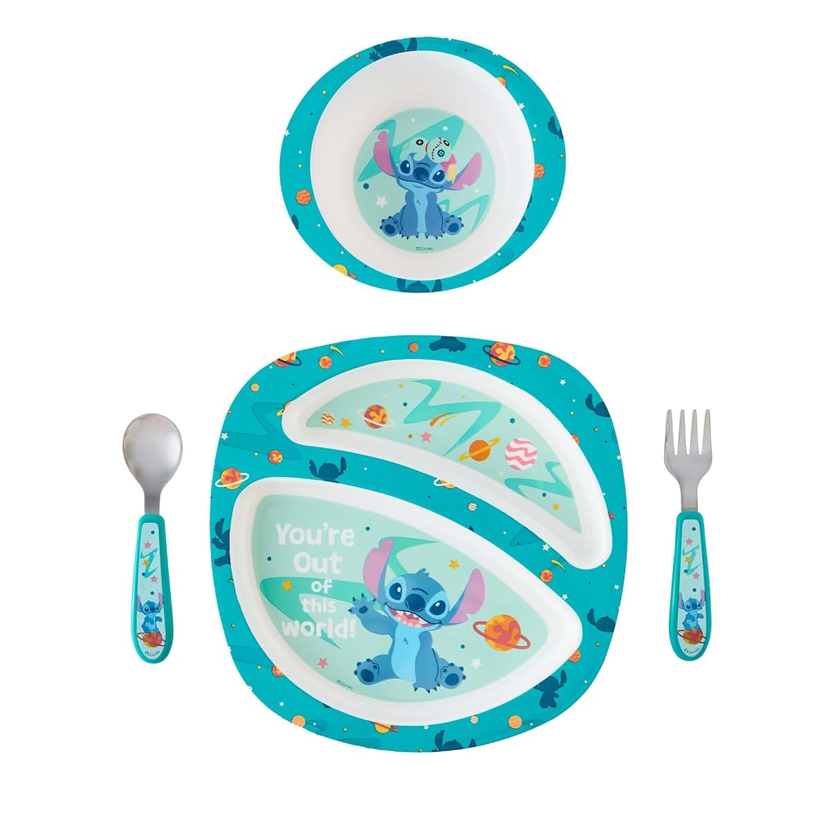 Disney Stitch 4-Piece Toddler Dinnerware Set
