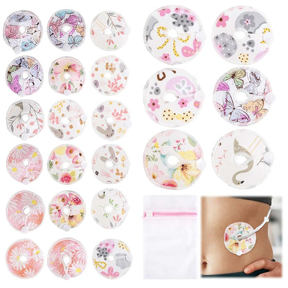 Tuyuu 24 Pcs Reusable Nursing Pads and G Tube Button Covers
