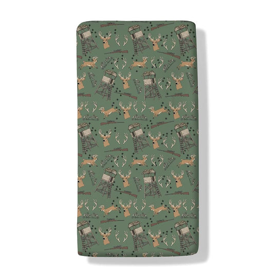 Cstdyfrv Deer Hunting Baby Crib Sheets Hunter Tree Stand Soft Breathable Baby Sheets Wild Animals Hunter Fitted Crib