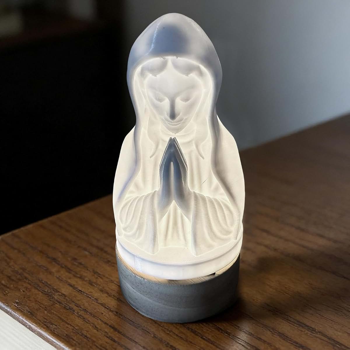 Virgin Mary Prayer Night Light Statue for Home Decor