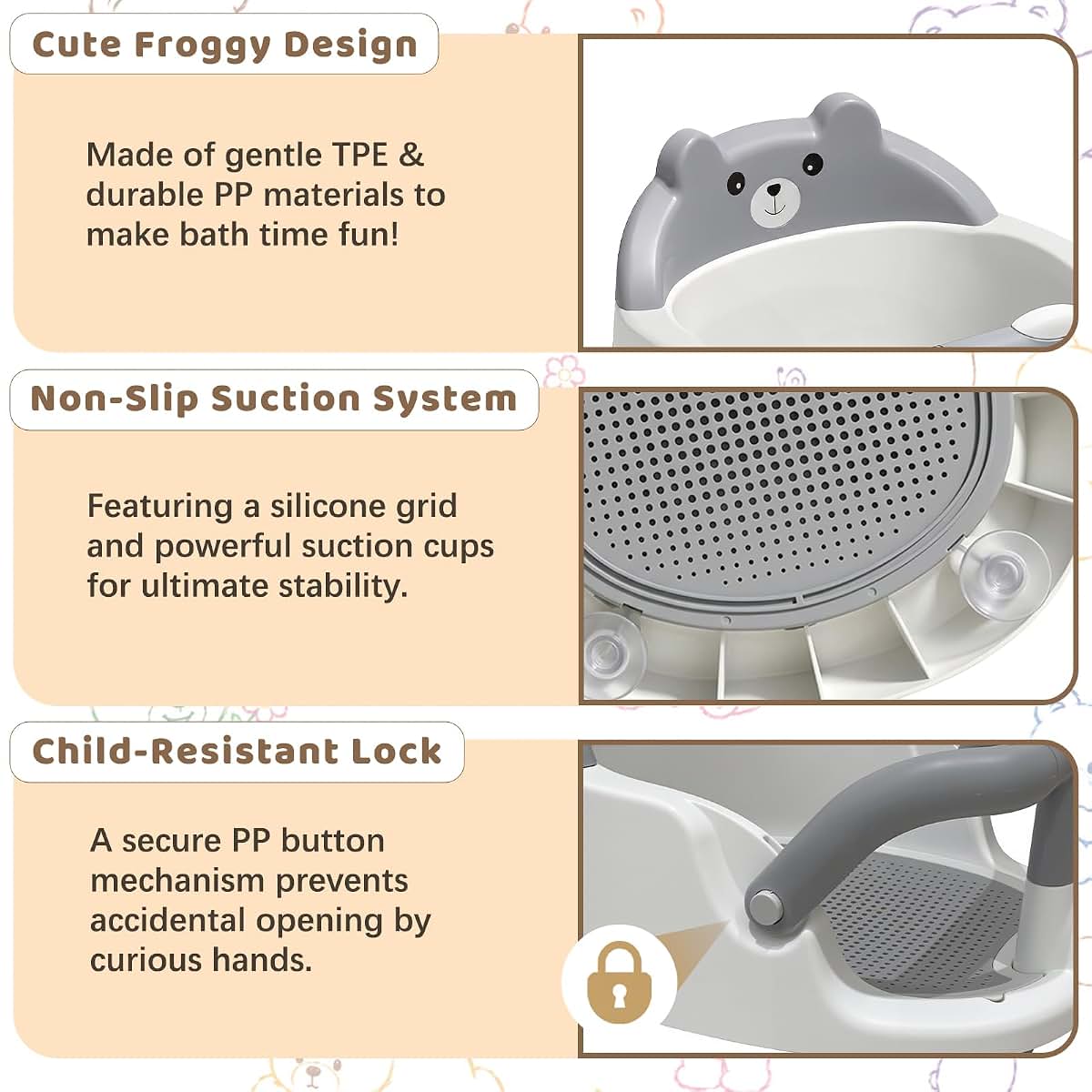 Baby Bath Seat Support Chair for Toddlers 6 Months to 24 Months