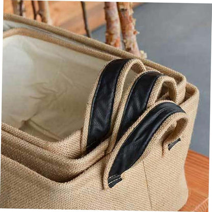 Jute Storage Baskets for Desktop and Household Organization