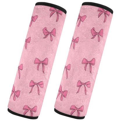 Vdsrup Pink Bow Ribbon Car Seat Strap Covers