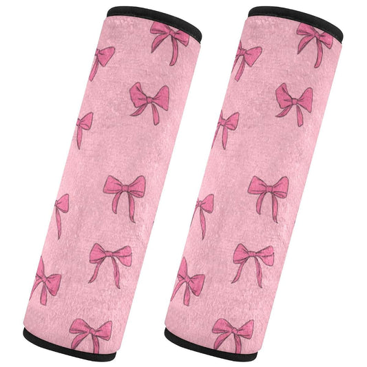 Vdsrup Pink Bow Ribbon Car Seat Strap Covers