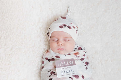 Lulujo Birth Announcement Hat And Swaddle Set