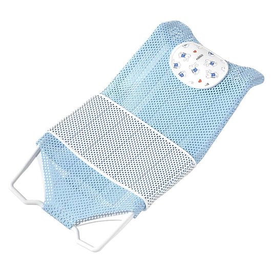 TRURENDI Baby Bath Support Comfortable Anti Slip Newborn Bath Net Infant Shower Tub Seat Rack for Toddler (Blue