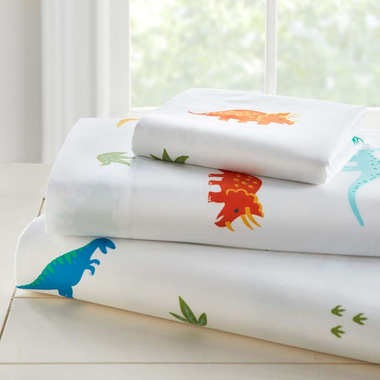 Wildkin Toddler Sheet Set – Jurassic Dinosaurs Microfiber Bedding